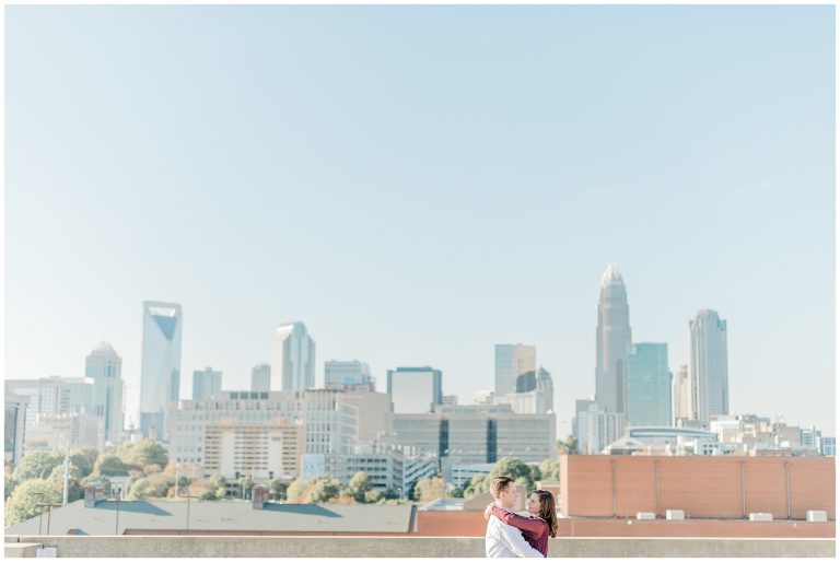 charlotte skyline engagement session