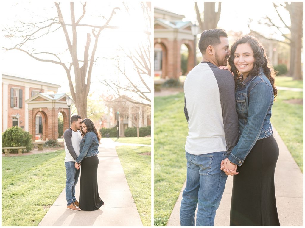 sunset engagement session in davidson, nc