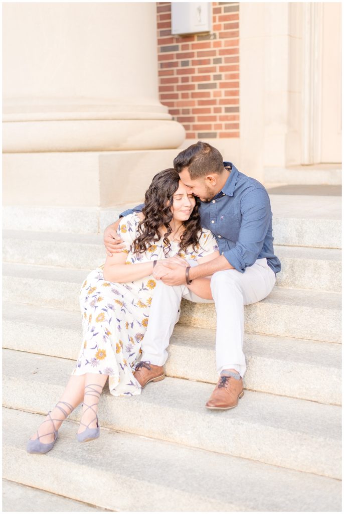 light and airy engagement session in davidson, nc