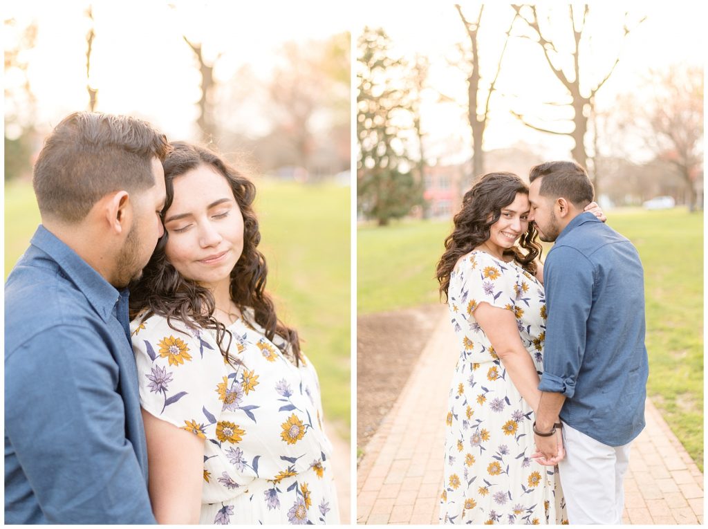 sunset engagment session in davidson, nc