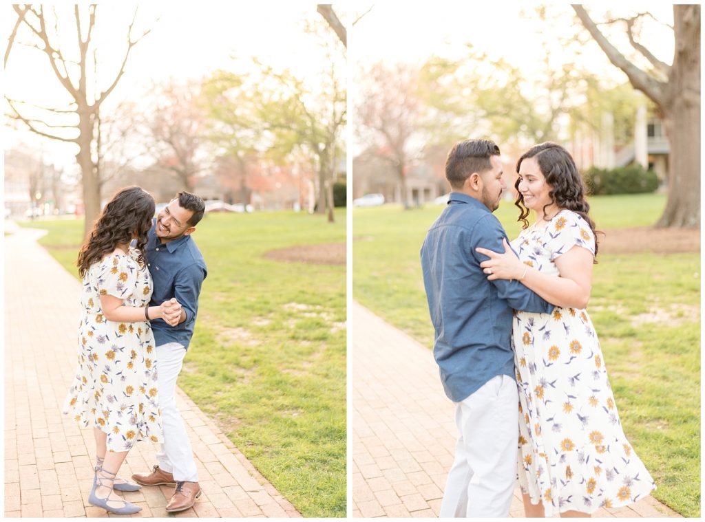 engagment session dancing in charlotte, nc