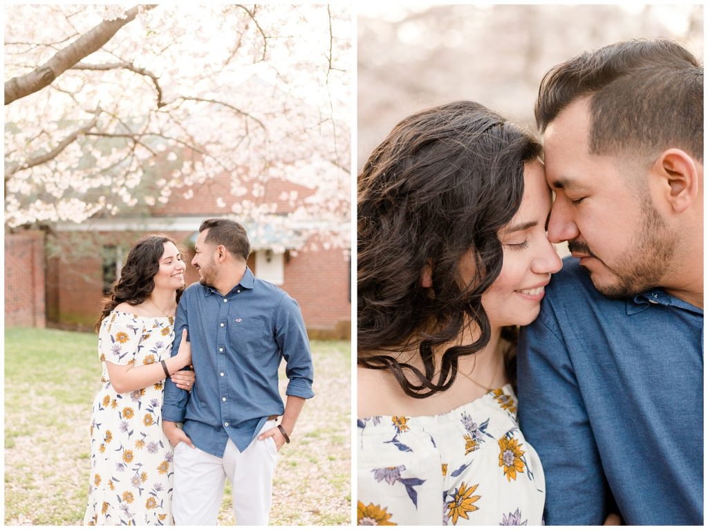 spring sunset engagement session in charlotte, nc