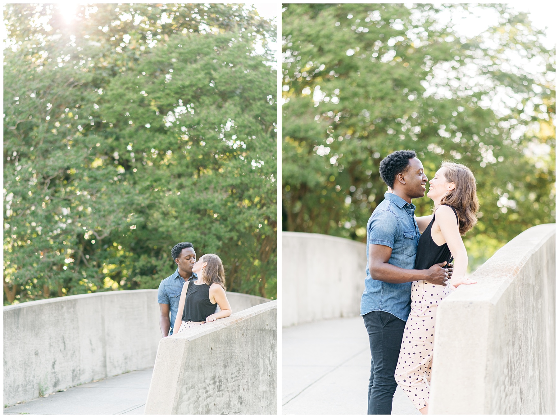 kissing engagement photos in charlotte nc