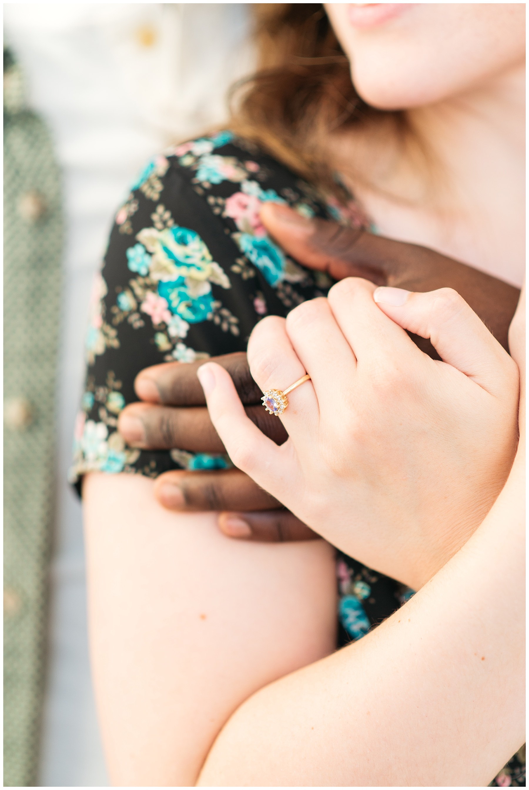 engagement ring photo during engagement session