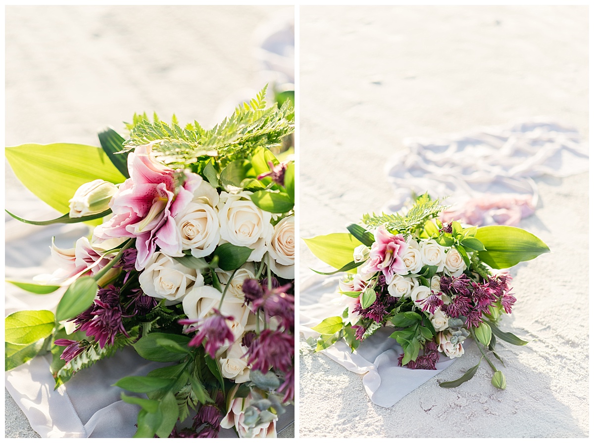 bridal bouquet at the beach