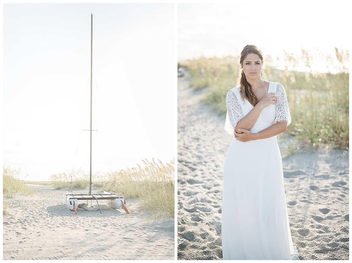 beach bridal portraits by southern wedding photographer