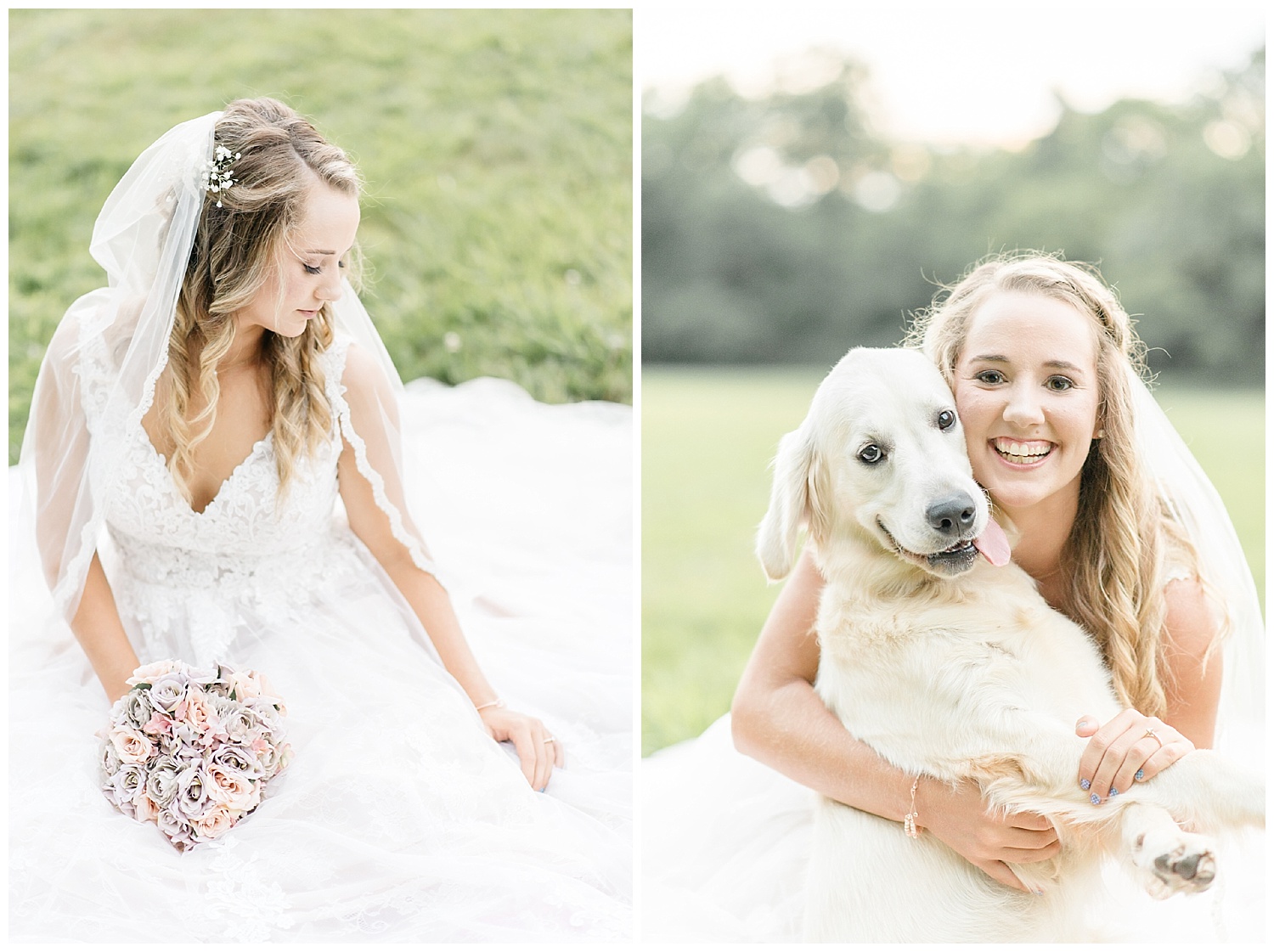 nc bridal session with dog 