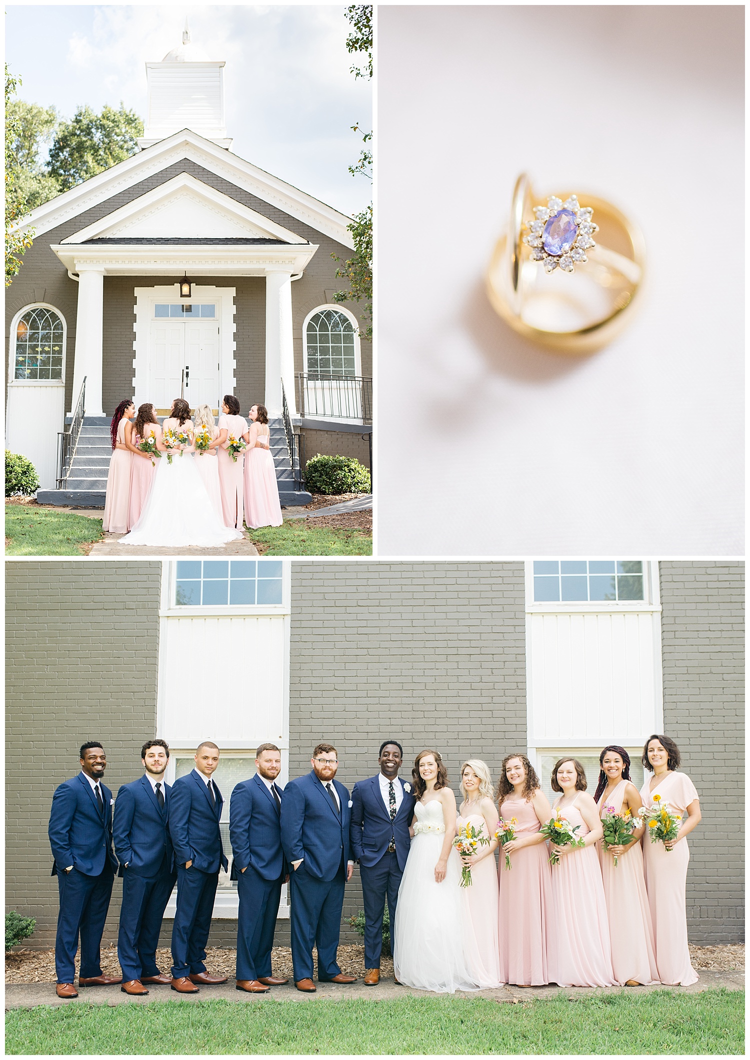 wedding details and bridal party shots