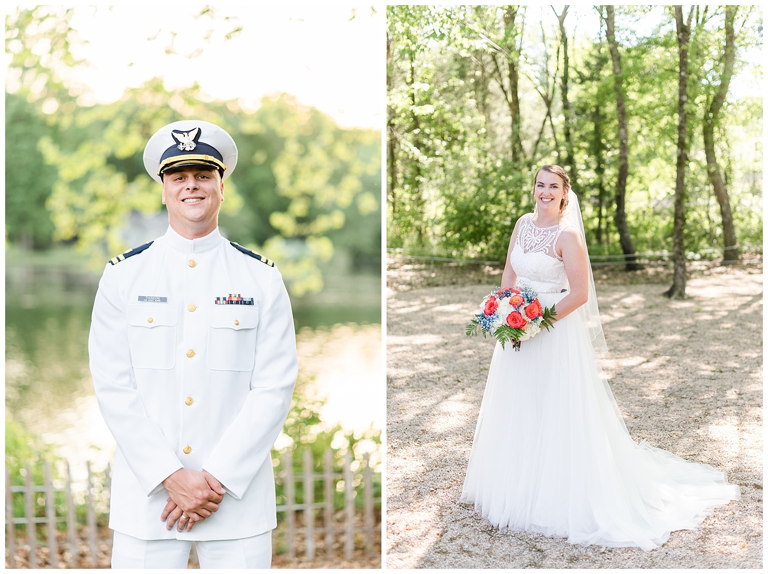 military wedding bride and groom portraits
