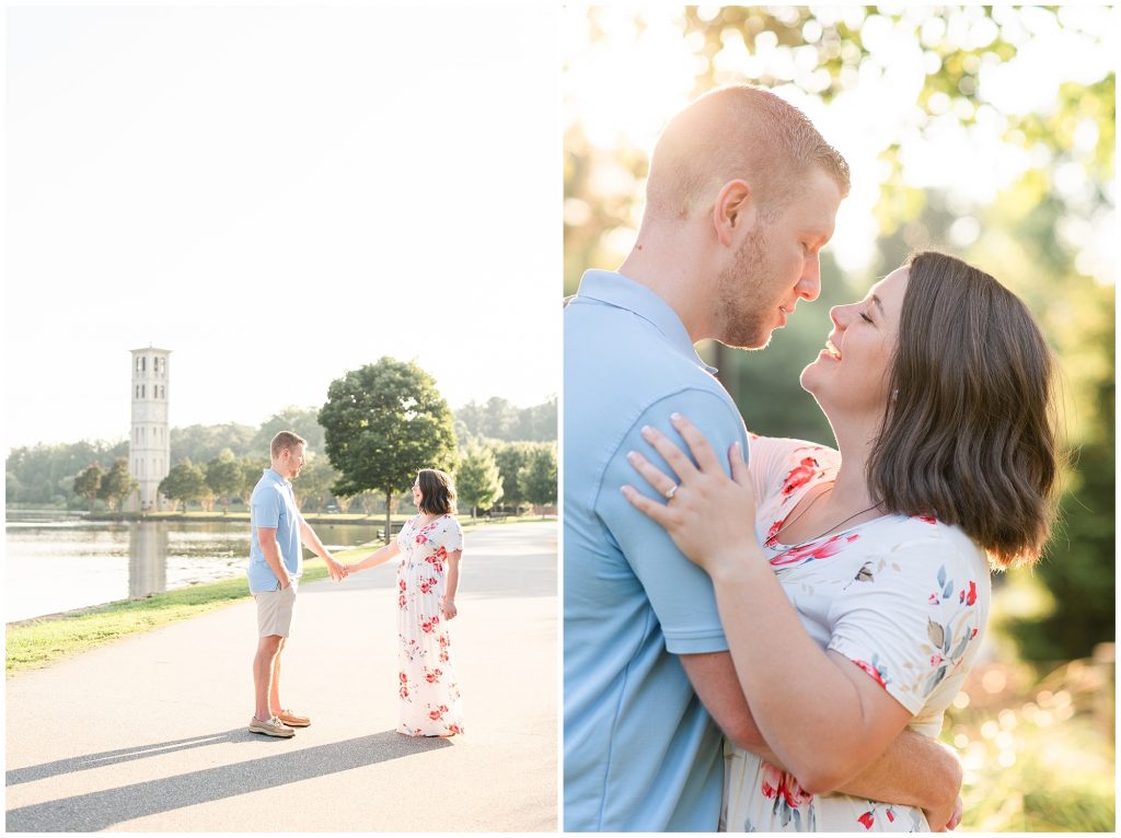 engagement session at furman university in greenville sc
