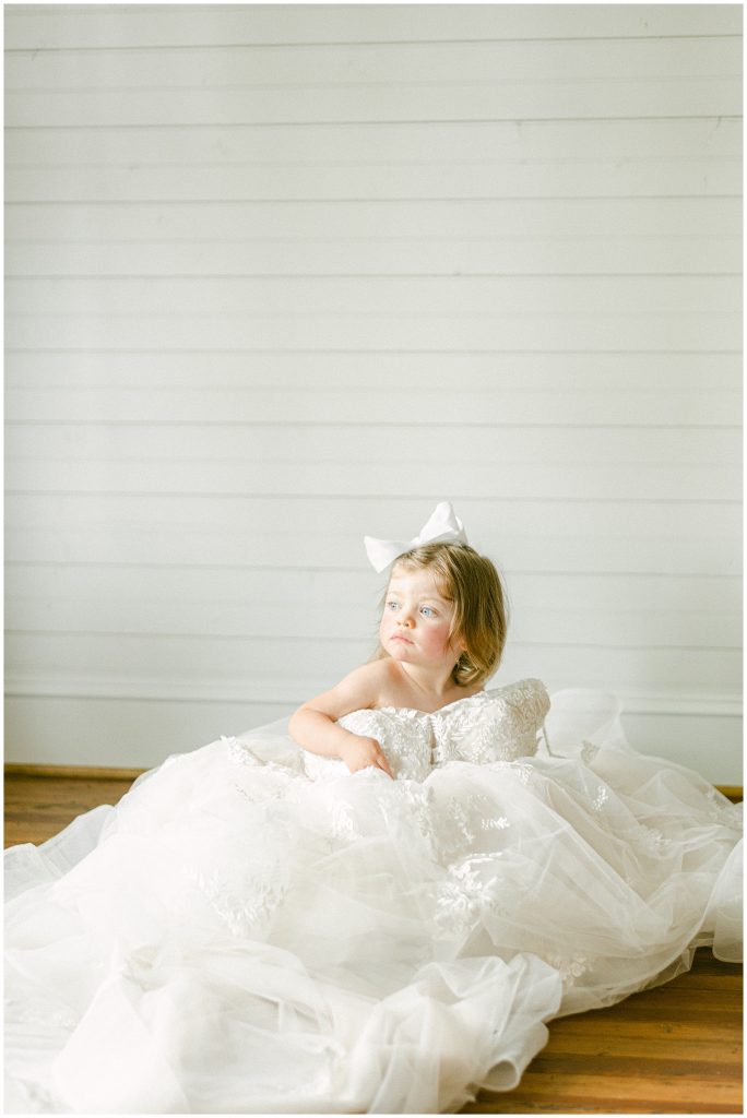 daughter in wedding dress