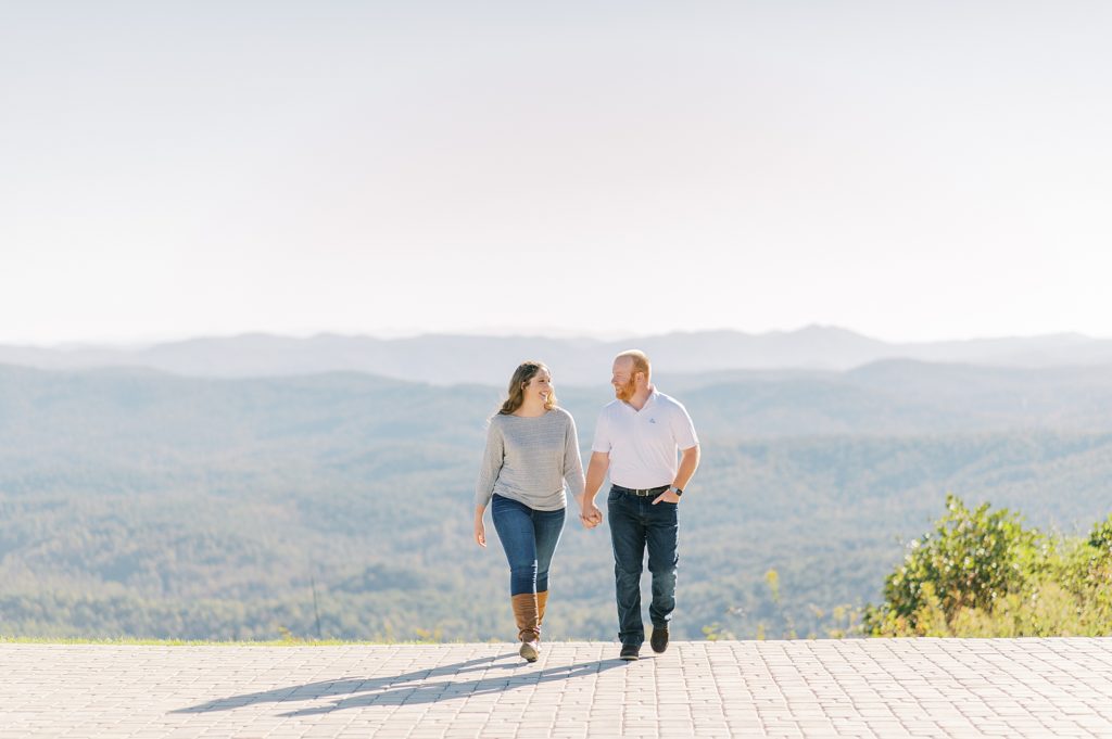 an engagement session in the mountains